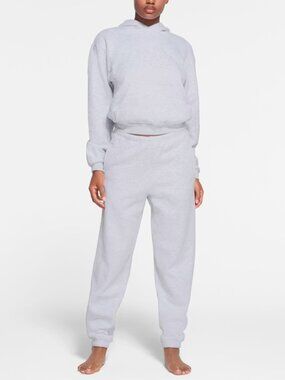 Skims Cotton Fleece Draw String Jogger Style Sweatpants in Grey Size Large